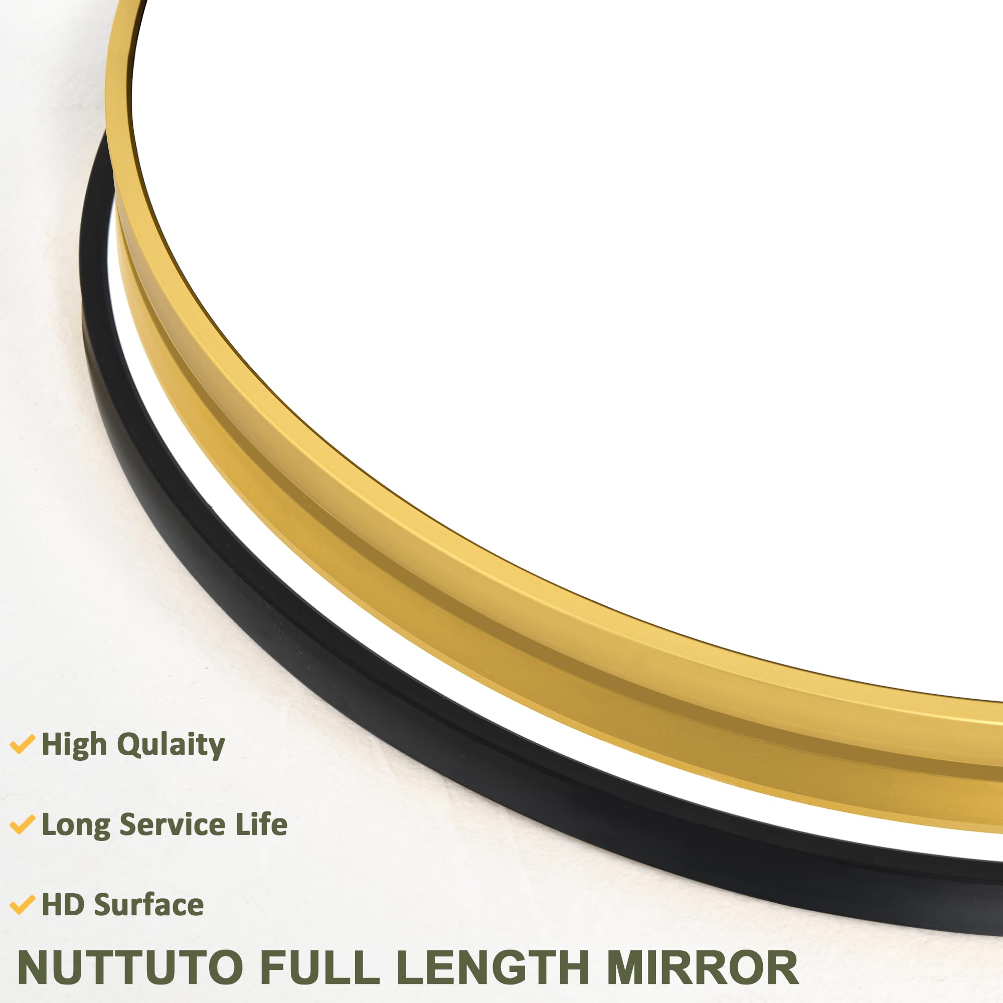 Full Length Mirror with Gold Metal Frame - 16x59 Inch Arched Floor Mirror with Stand for Bedroom, Living Room, Dressing Area | Elegant Home Decor & Full Body Viewing
