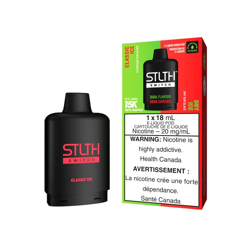STLTH Switch 15K Disposable Vape - Classic Ice & Dry Ice Flavors | Long-Lasting 15000 Puffs | Portable & Convenient for Travel, Work & Social Events