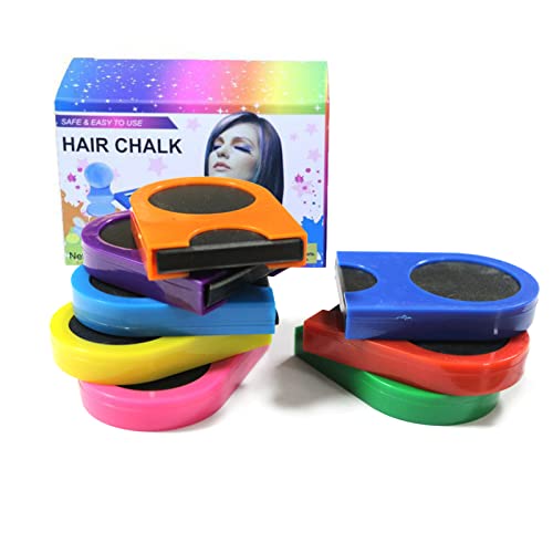 PhantomSky Temporary Hair Color Chalk - 8 Vibrant Colors for Kids, Safe & Washable Hair Chalk Powder - Perfect for Parties, Cosplay, Halloween Costumes & Theater Makeup - Fun DIY Hair Styling for Festivals & Special Events