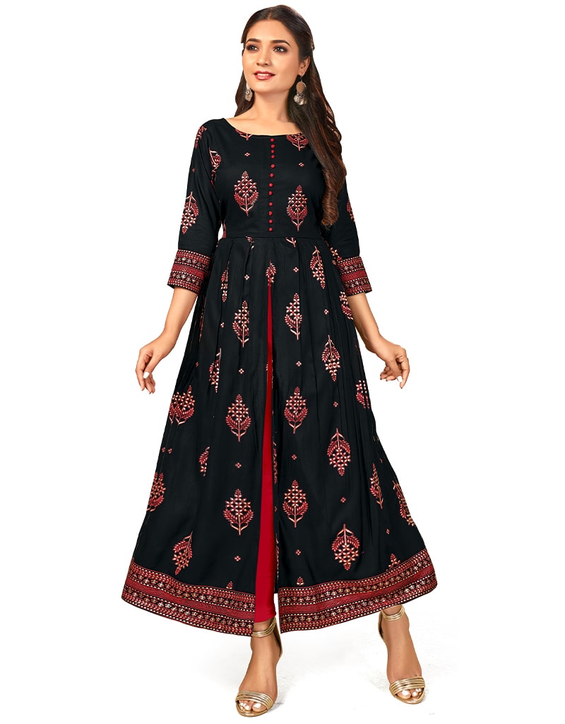 Stylish Black Heavy Designer Rayon Gown - 14 Kg Elegant Formal Dress for Evening Parties & Special Occasions