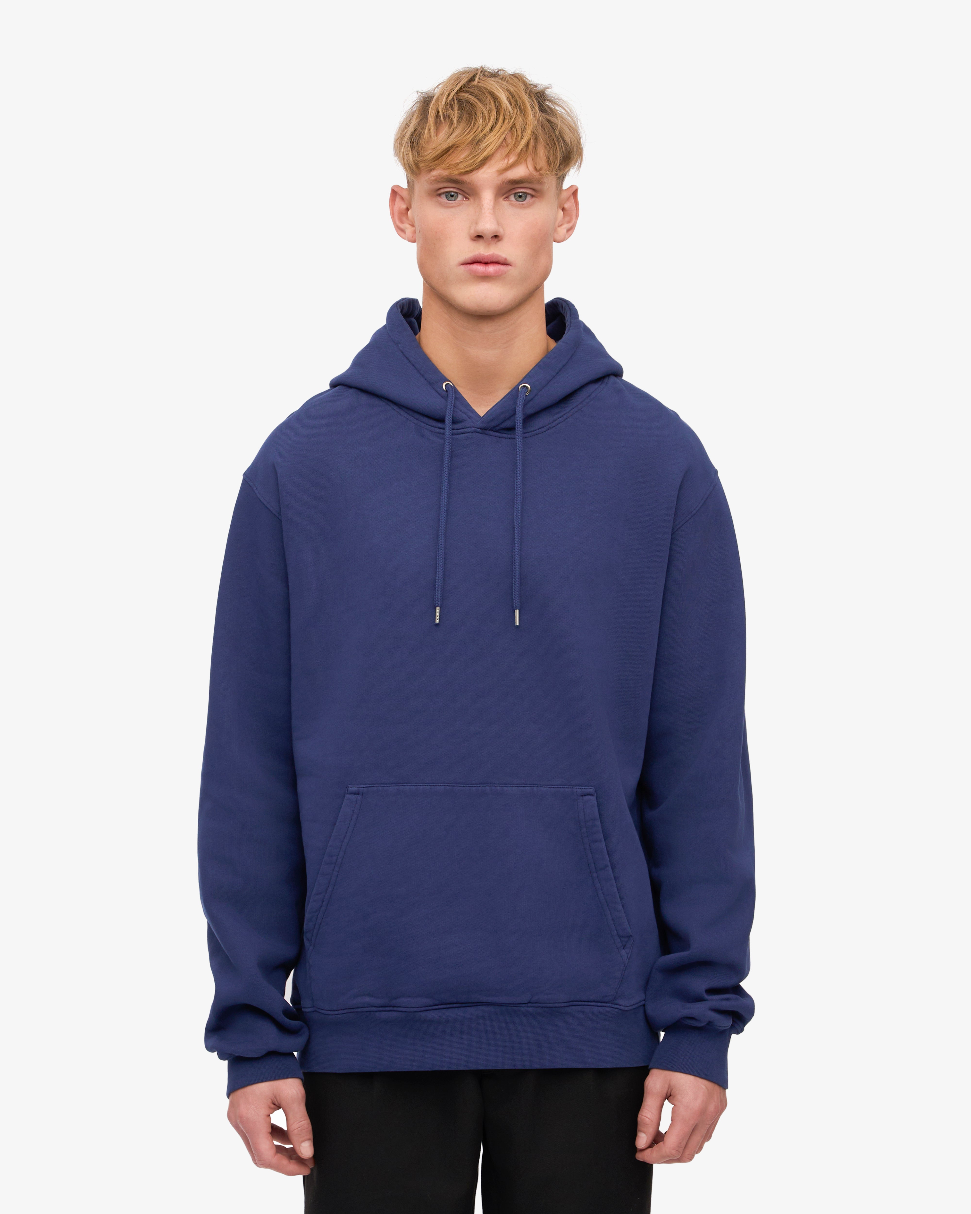 Classic Organic Cotton Hoodie - Soft & Comfortable Pullover for Men & Women - Marine Blue - Perfect for Casual Wear, Outdoor Activities & Loungewear
