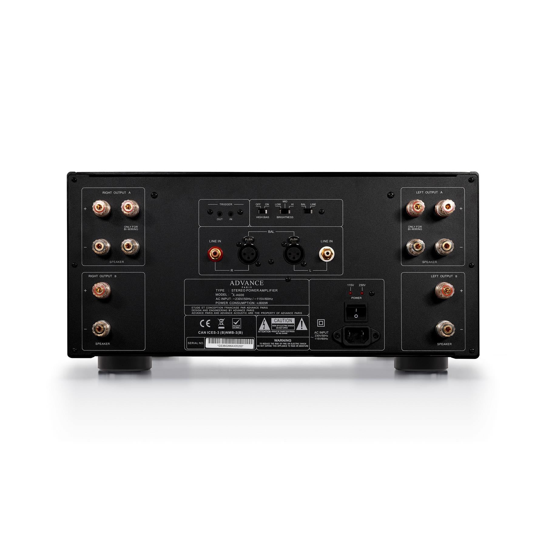Advance Paris X A600 High Power Stereo Amplifier - Premium Audio for Home Theater, Music Studio & Hi-Fi Systems