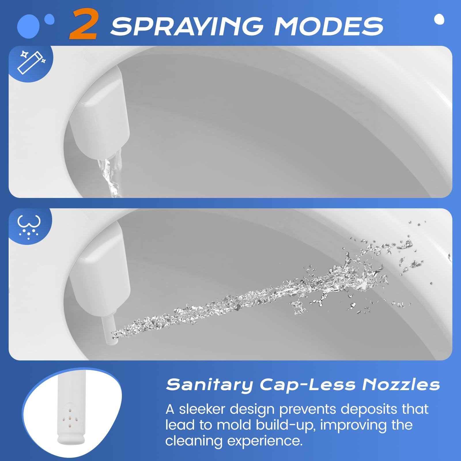 SAMODRA Ultra-Slim Bidet Toilet Attachment with Self-Cleaning Nozzle - Adjustable Water Pressure Fresh Water Sprayer for Hygienic Cleaning - Easy Installation for Existing Toilets - Perfect for Bathroom Upgrade & Enhanced Personal Hygiene