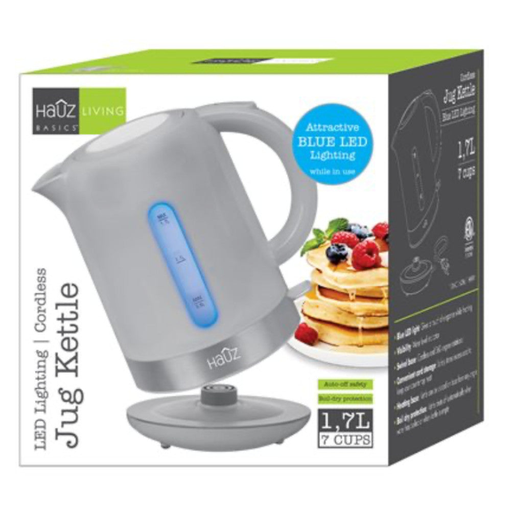 HAUZ AKL1992 Cordless Electric Kettle 1.7L with LED Light - Fast Boiling for Tea, Coffee & Office Use