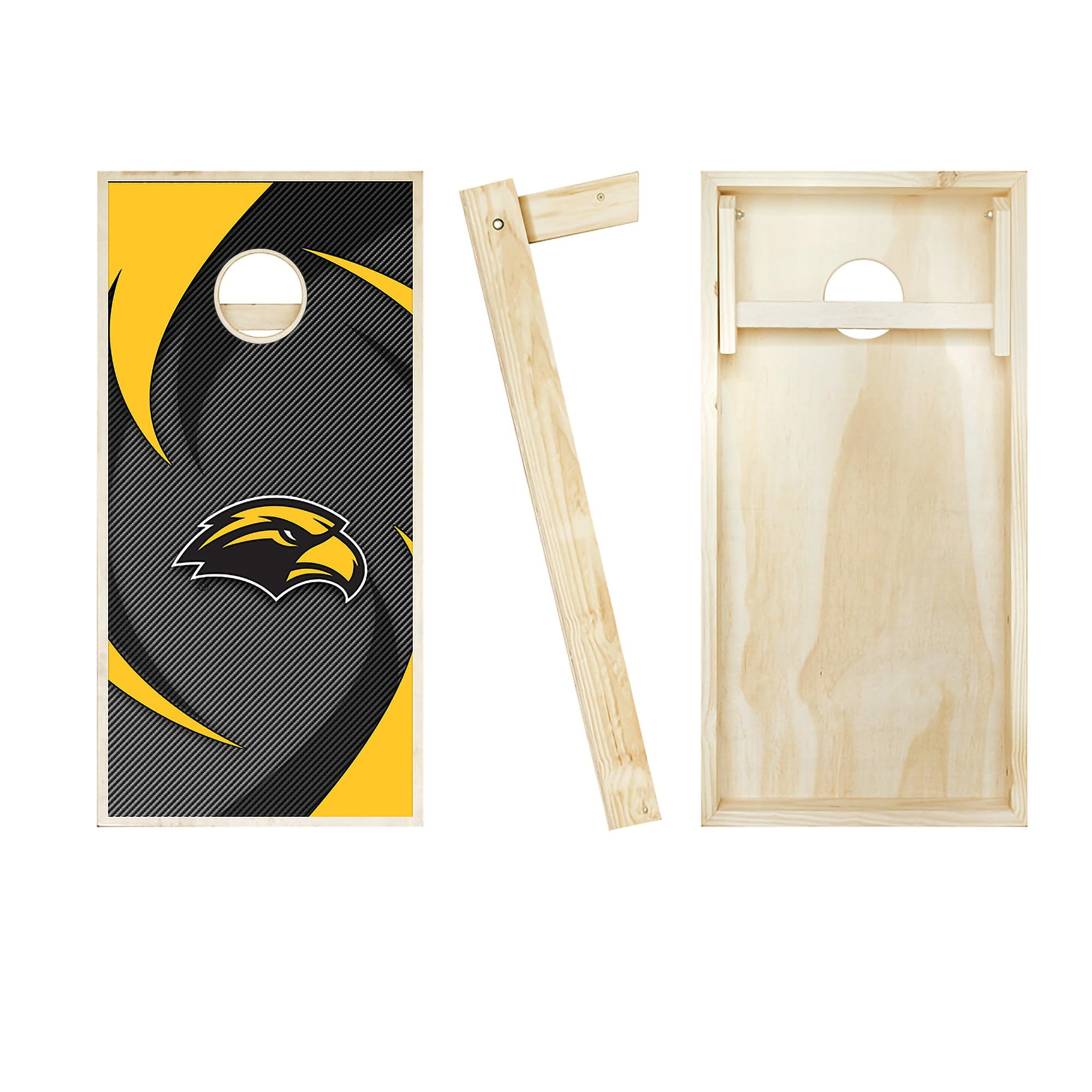 Skip's Garage Southern Miss Swoosh Cornhole Board Set - Official Team Logo Design - Regulation Size Cornhole Game Boards for Tailgating, Backyard Parties & Outdoor Events