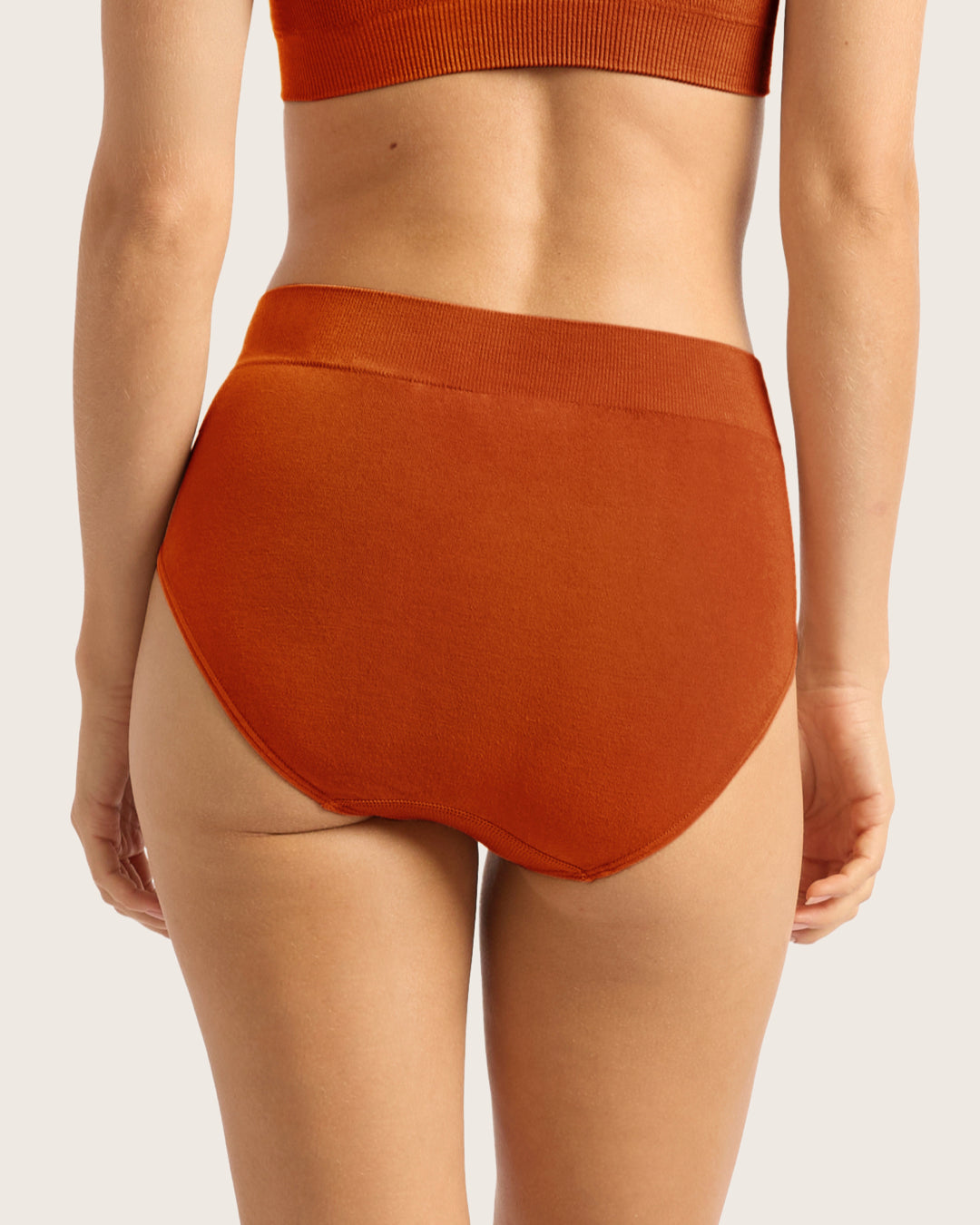 Comfortable Full Briefs Underwear for Women - Soft Cotton Terry Cloth in Terracotta Color - Perfect for Everyday Wear, Lounge & Sleep