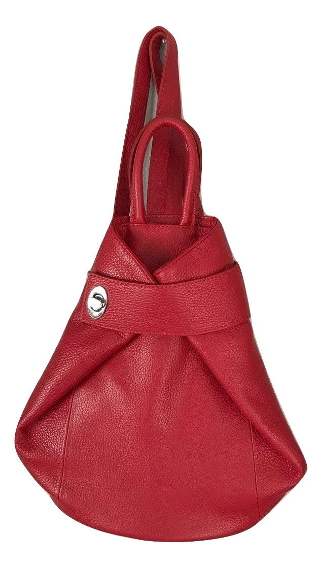 Stella Convertible Leather Backpack Purse for Women - Stylish Travel Tote Bag in Red | Perfect for Work, School & Weekend Getaways