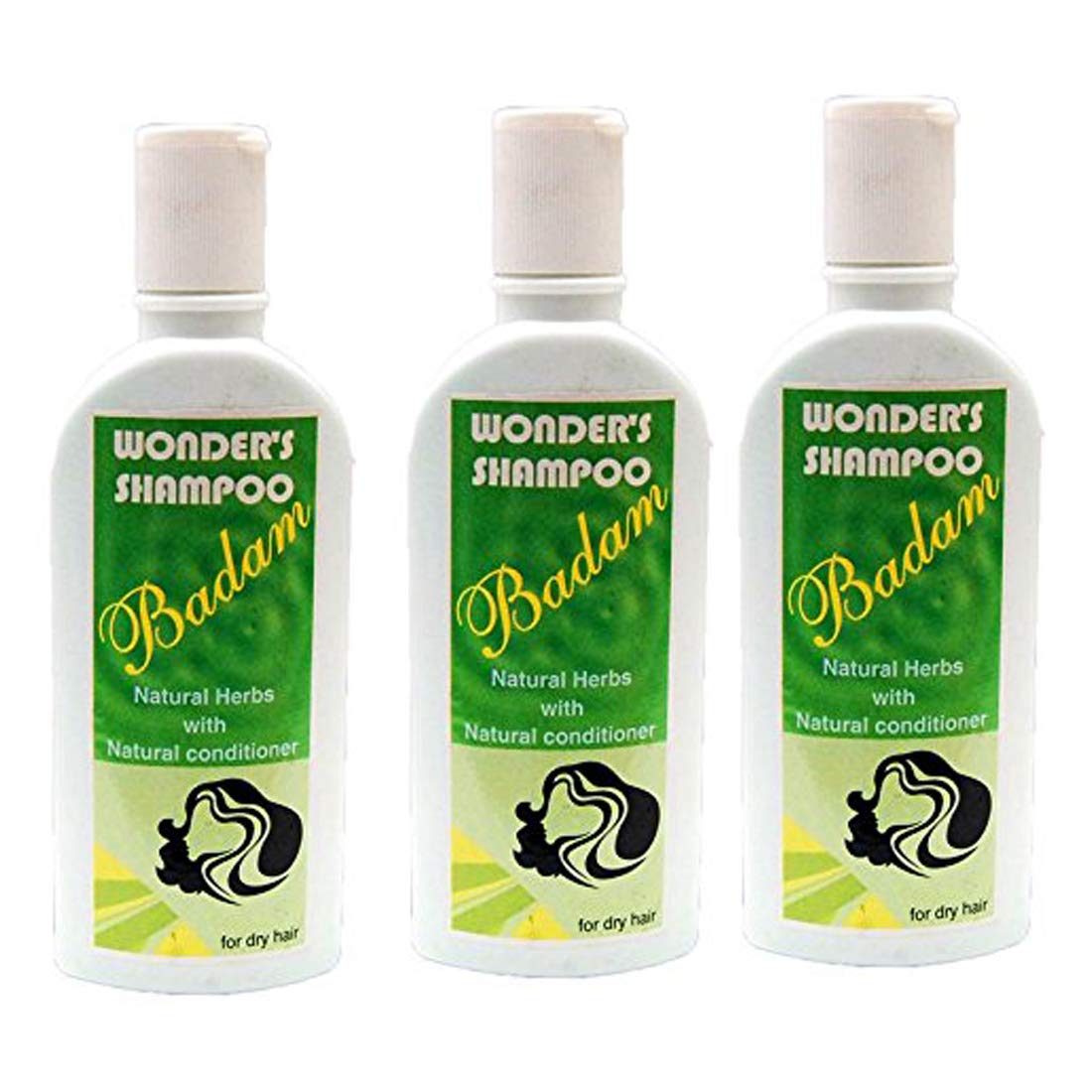 Wonder Herbs Natural Shampoo for Hair Growth & Scalp Care - 200ml (Pack of 3) - Sulfate-Free & Vegan Formula for Daily Hair Wash & Deep Nourishment