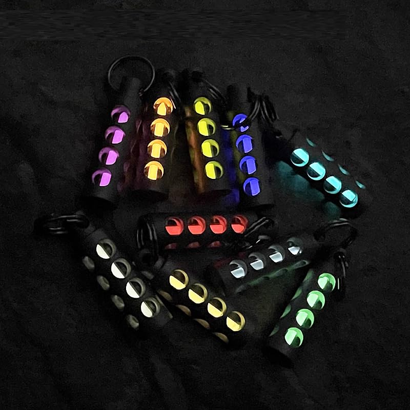 EDC Titanium Alloy Tritium Gas Lamp - Glow in The Dark Keychain Pendant, Luminous Necklace & Car Signal Light (Yellow) | Perfect for Night Hiking, Emergency Kits & Outdoor Adventures