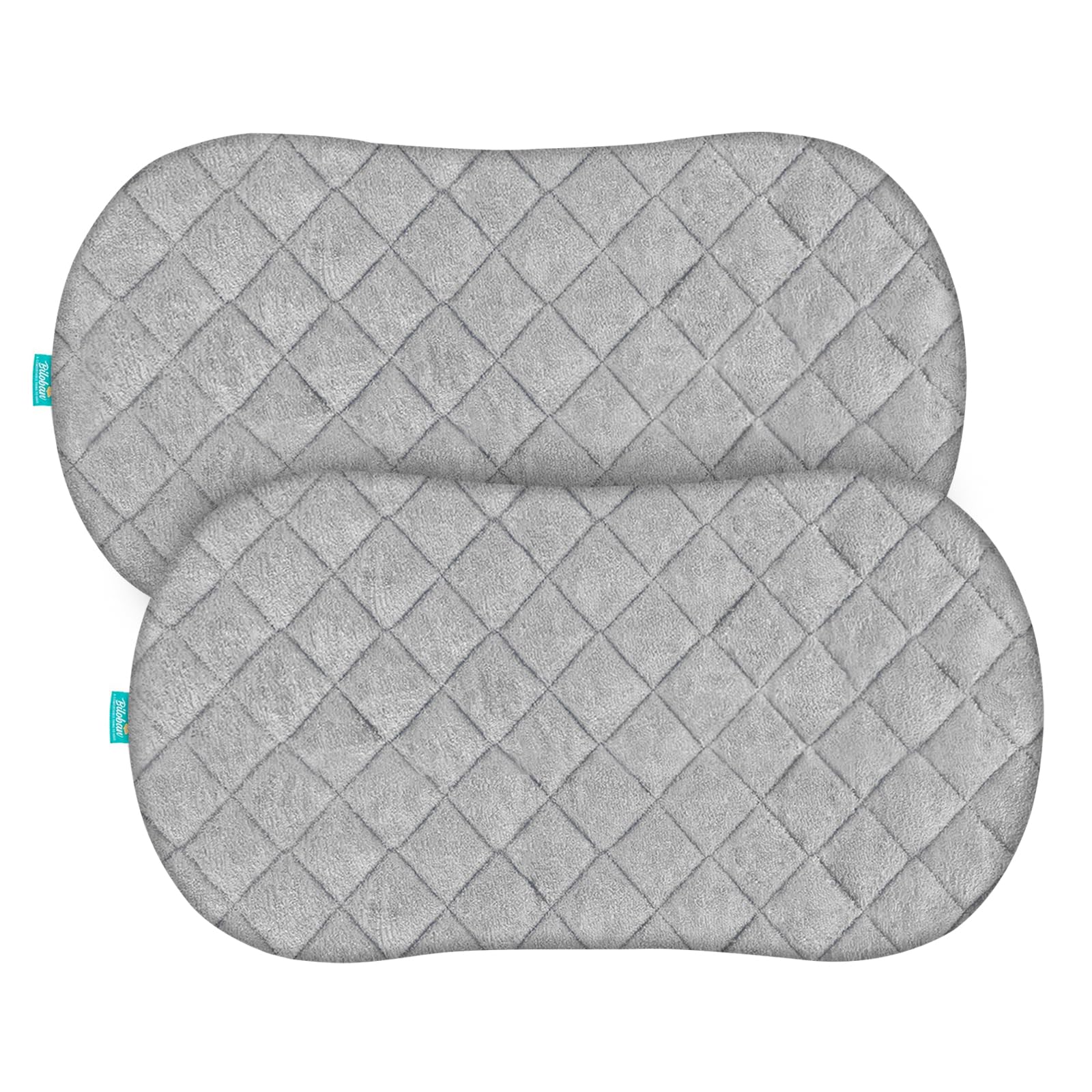 Waterproof Bassinet Mattress Pad Cover - Ultra Soft Bamboo Viscose Fleece Surface, Universal Fit for Hourglass/Oval Bassinet (2 Pack) - Machine Washable, Non-Slip & Pre-Shrunk Grey Crib Mattress Protector | Perfect for Nursery, Daycare & Travel
