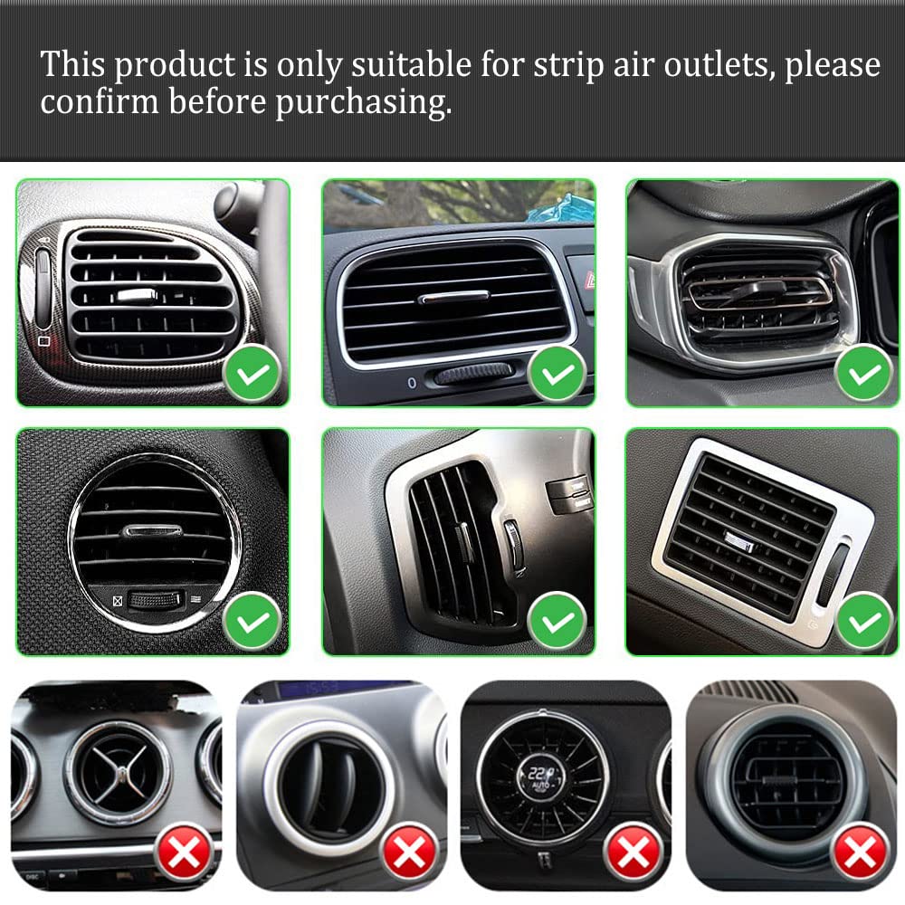 20PCS Universal Car Air Vent Trim Strips - Waterproof Bendable AC Outlet Decoration for Auto Interior (Silver) | Perfect for Customizing Dashboard & Enhancing Vehicle Aesthetics