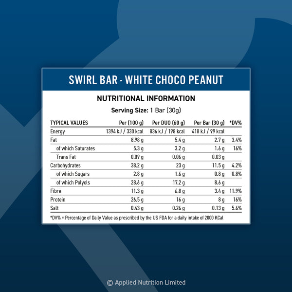 Applied Nutrition Swirl Bar - 12 Pack (60g Each) | High Protein Snack for Weight Loss & Muscle Recovery | Perfect for Gym, Workouts & On-the-Go Nutrition