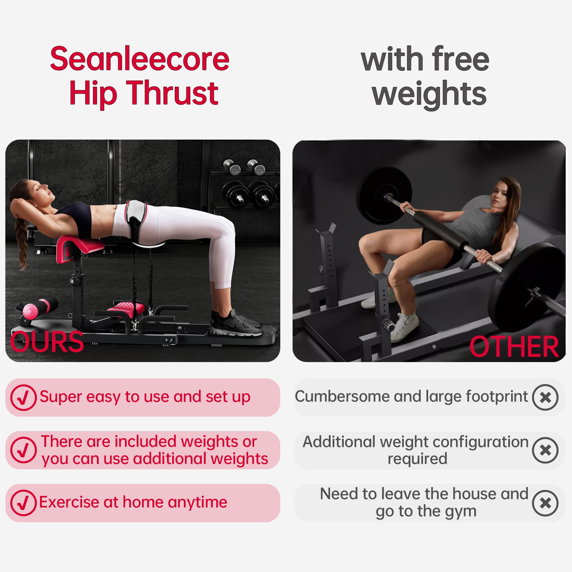 Best Hip Thrust & Squat Machine for Home Gym - Adjustable Multi-Function Glute Builder Equipment for Leg & Core Strength - Perfect for Sissy Squats, Hip Thrusts & Squat Assistance - Ideal for Home Workouts & Strength Training