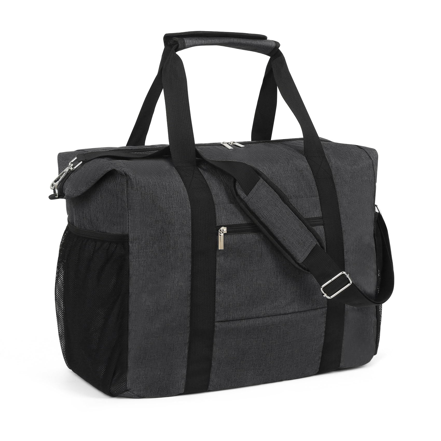Waterproof Foldable Travel Duffel Bag for Women & Men - Lightweight Gym Tote with Wet Pocket - Carry On Luggage for Sports, Workouts & Weekend Getaways - Perfect for Gym, Yoga, Beach Trips & Air Travel (Black)