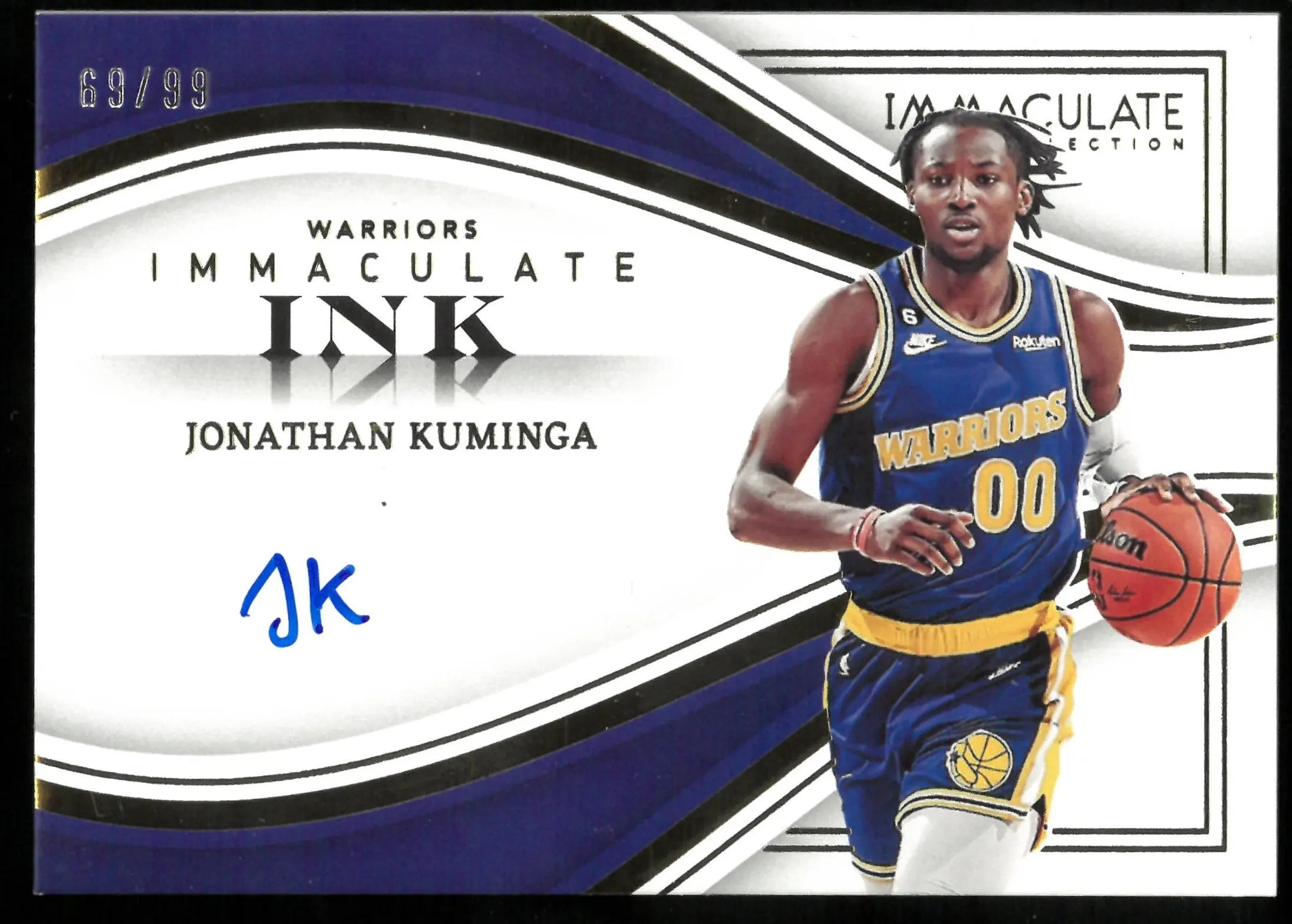 2022-23 Panini Immaculate Basketball Jonathan Kuminga Immaculate Ink Autograph Card #69/99 - Rare Collectible for NBA Fans & Sports Memorabilia Enthusiasts