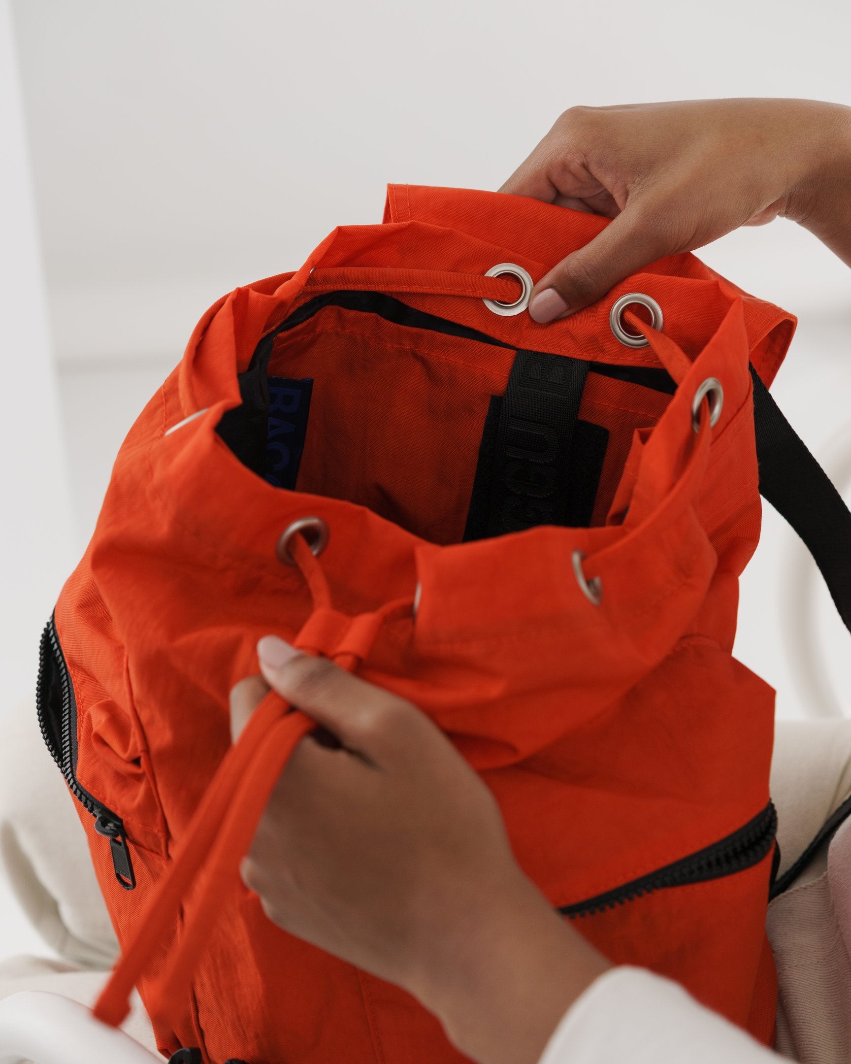 Baggu Small Sport Backpack - Lightweight Durable Hiking Daypack for Women & Men, Perfect for Gym, Travel, and Outdoor Adventures (Tomato Red)