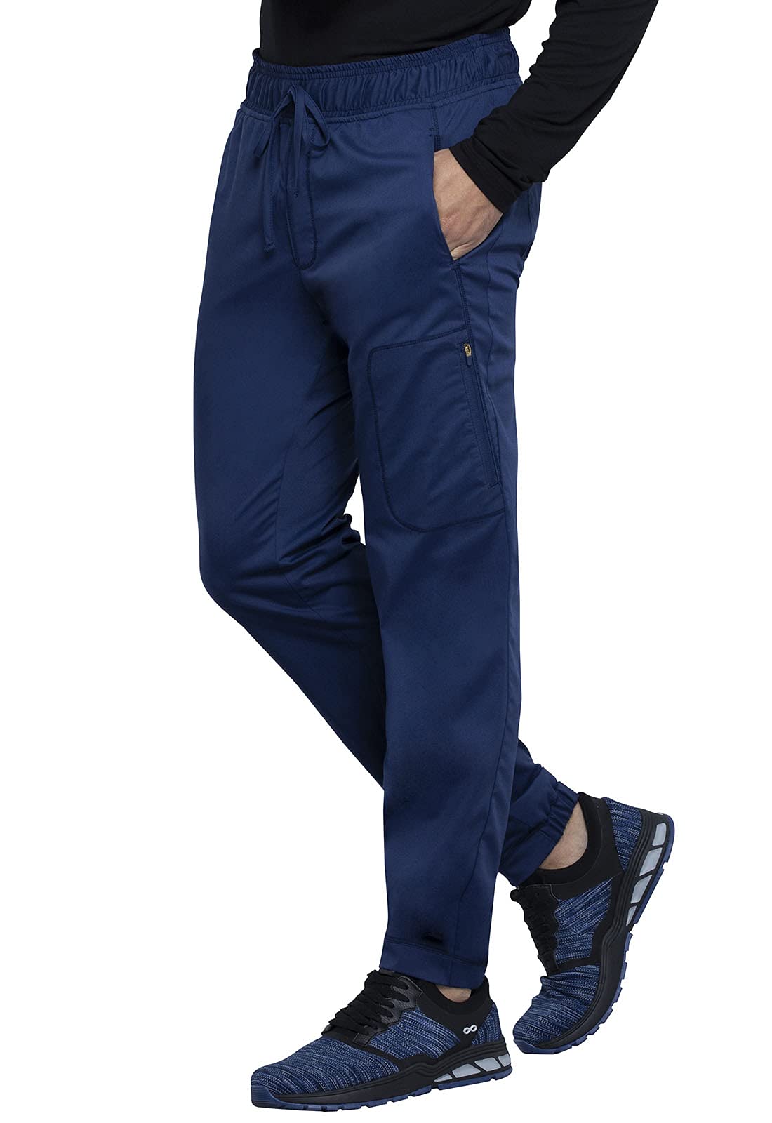 **Cherokee Men's Scrubs Pants - Natural Rise Jogger with Zip Cargo Pockets (WW012) - Comfortable Medical Workwear for Doctors & Nurses**