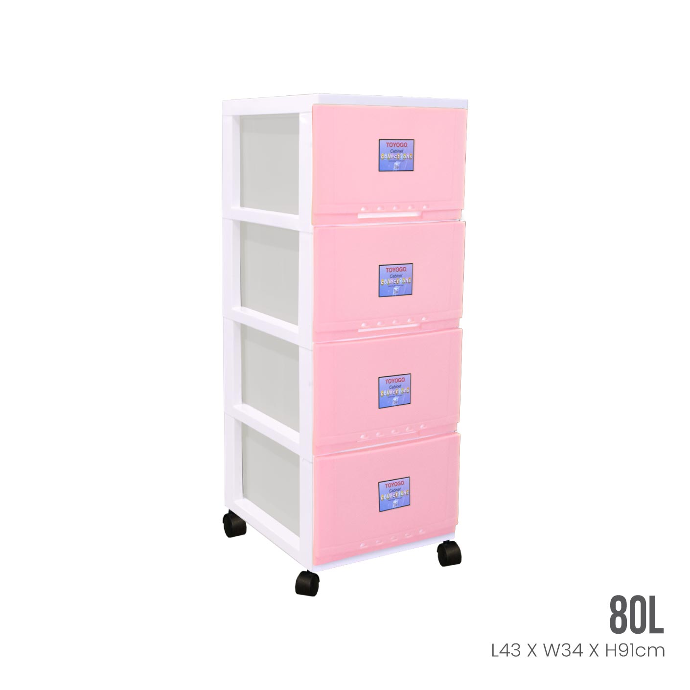 4-Tier Classic Rolling Storage Cabinet with Wheels (607 4) - Perfect for Home, Office, Kitchen & Garage Organization
