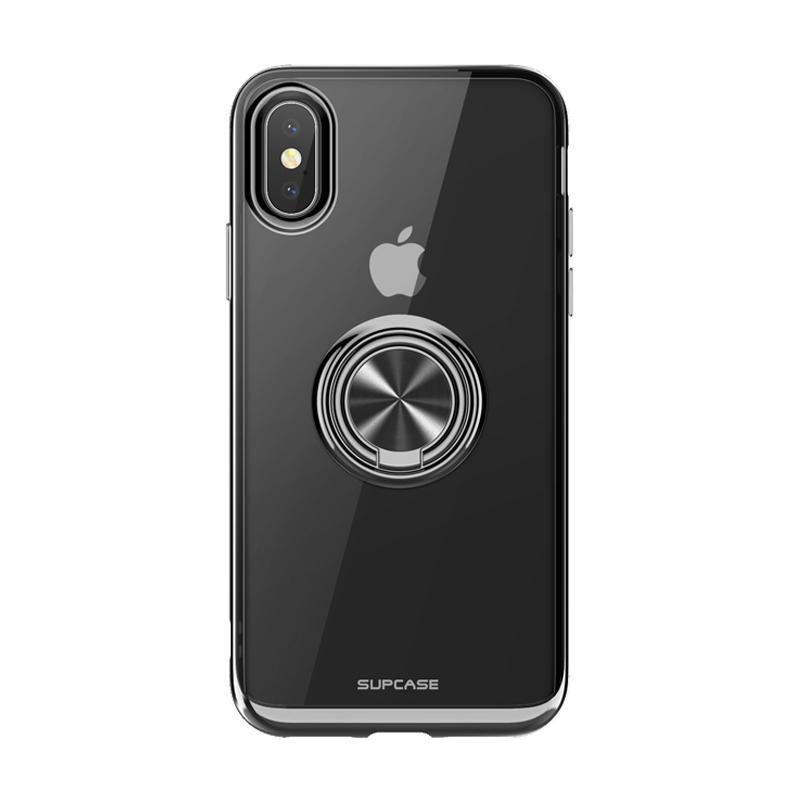 iPhone X / XS Unicorn Beetle Snap Ring Case - Shockproof Protective Cover with Built-in Screen Protector (Black) - Perfect for Outdoor Activities, Work & Daily Use