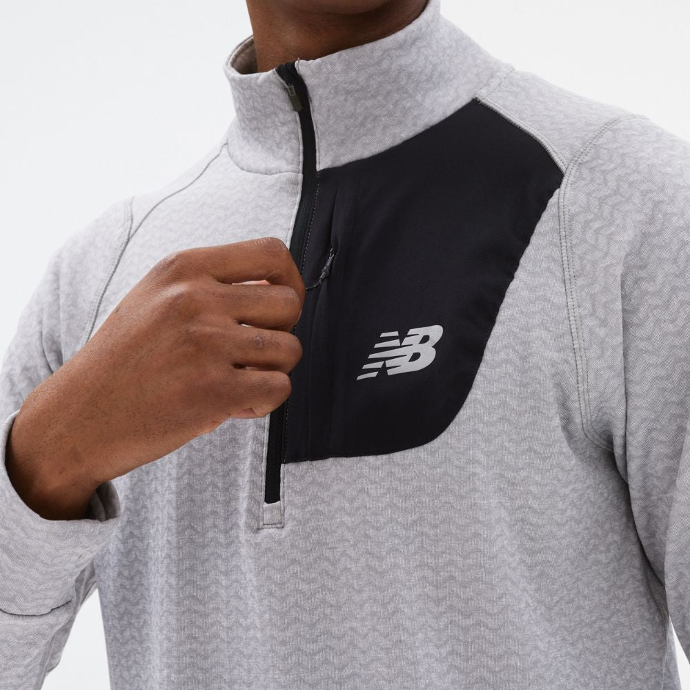 New Balance Men's Heat Grid Half Zip Pullover - Lightweight Running & Training Jacket for Cold Weather Workouts & Outdoor Activities