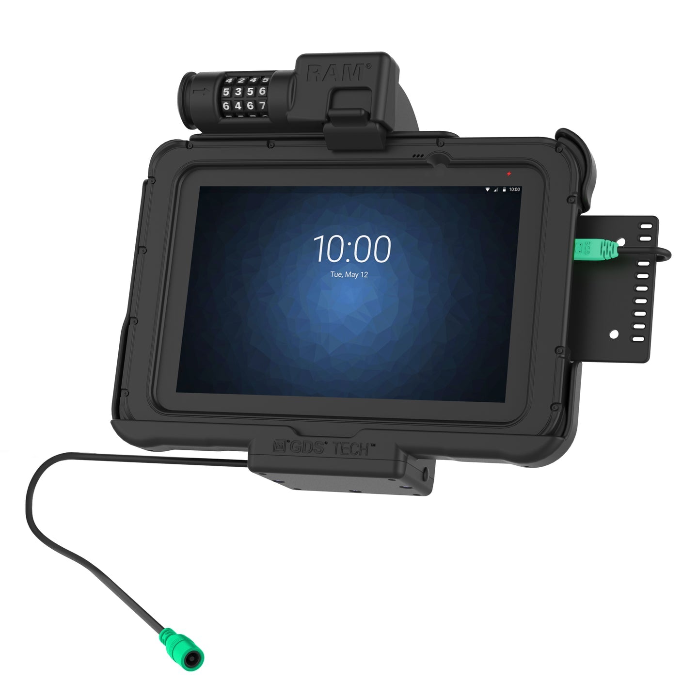 GDS® Secure Combo Locking Powered Dock for Zebra ET5x 8.3 & 8.4 Series (RAM HOL ZE10PCLU) - Ideal for Warehouse, Retail & Logistics Charging Stations