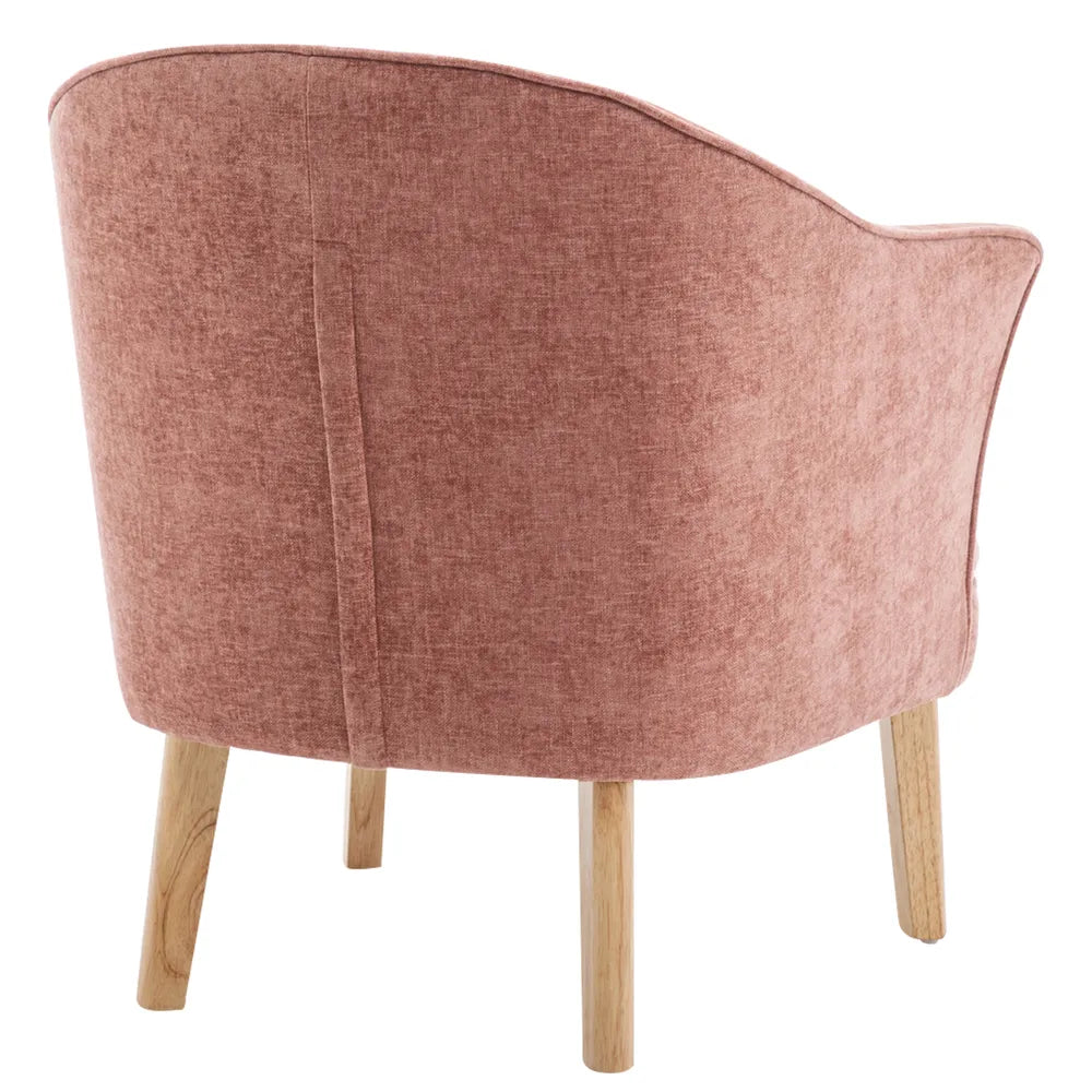 Elsa Occasional Chair - Coral Chenille Upholstered Accent Chair for Living Room, Bedroom, or Office - Comfortable & Stylish Home Decor