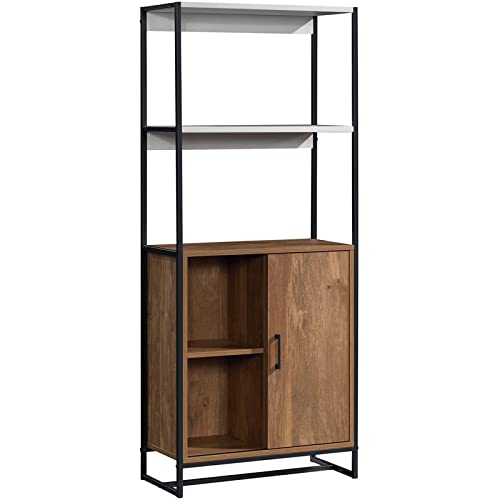 Pemberly Row 2-Shelf Bookcase with Wooden Storage Cabinet - Stylish Home Office & Living Room Furniture for Books & Decor Organization