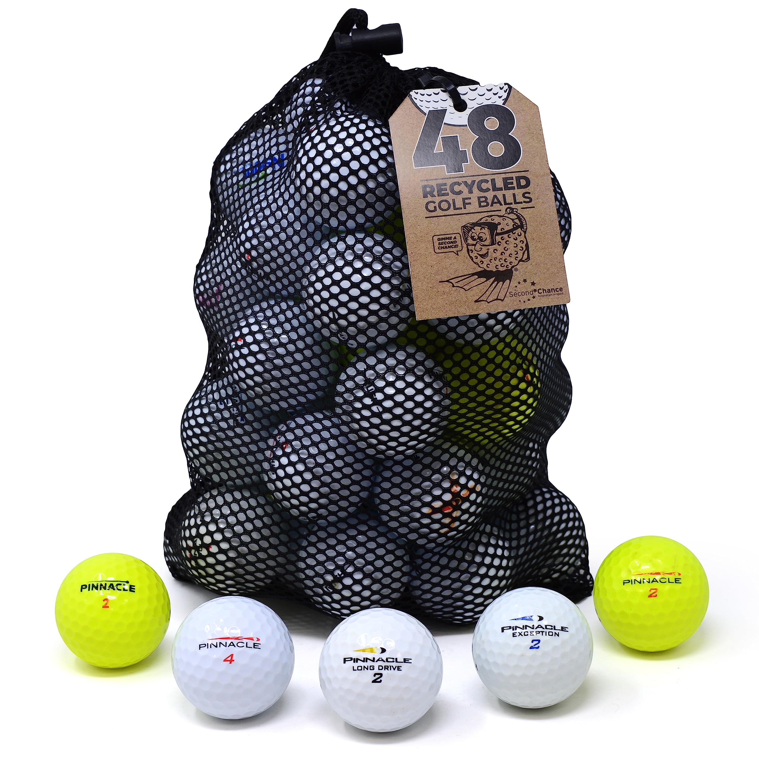Premium Grade A Lake Golf Balls - Second Chance Pinnacle Quality for Practice & Training | Perfect for Driving Range, Backyard Practice & Water Hazard Recovery