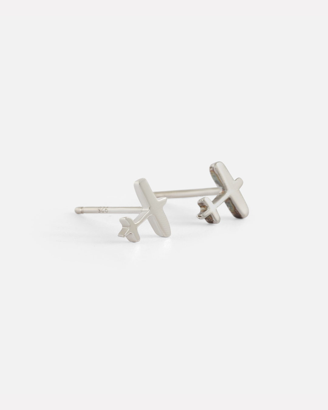 Sky & Plane Stud Earrings - Dainty Silver Aviation Jewelry for Women - Perfect for Travel, Flying & Everyday Wear