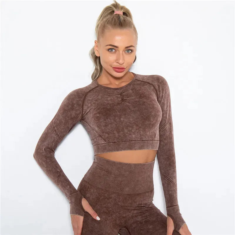Seamless Push Up Workout Sets for Women - Gym Training T-Shirts & Bubble Sports Leggings | Running, Yoga & Fitness Outfits 2023
