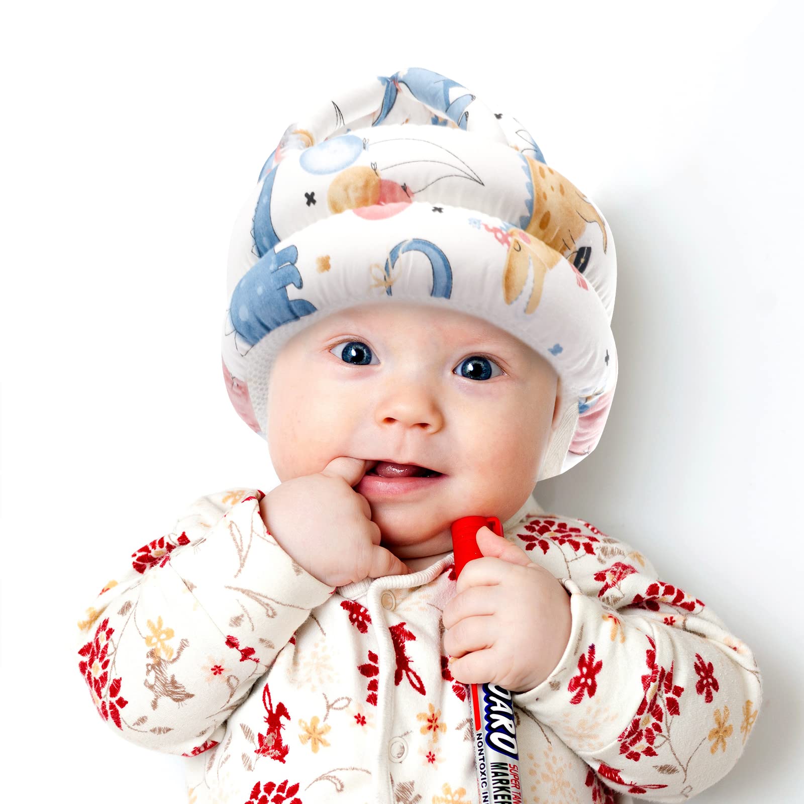 Adjustable Baby Safety Helmet for Crawling & Walking - Cute Dinosaur Design Infant Head Protection - Perfect for Toddler First Steps & Playtime Safety