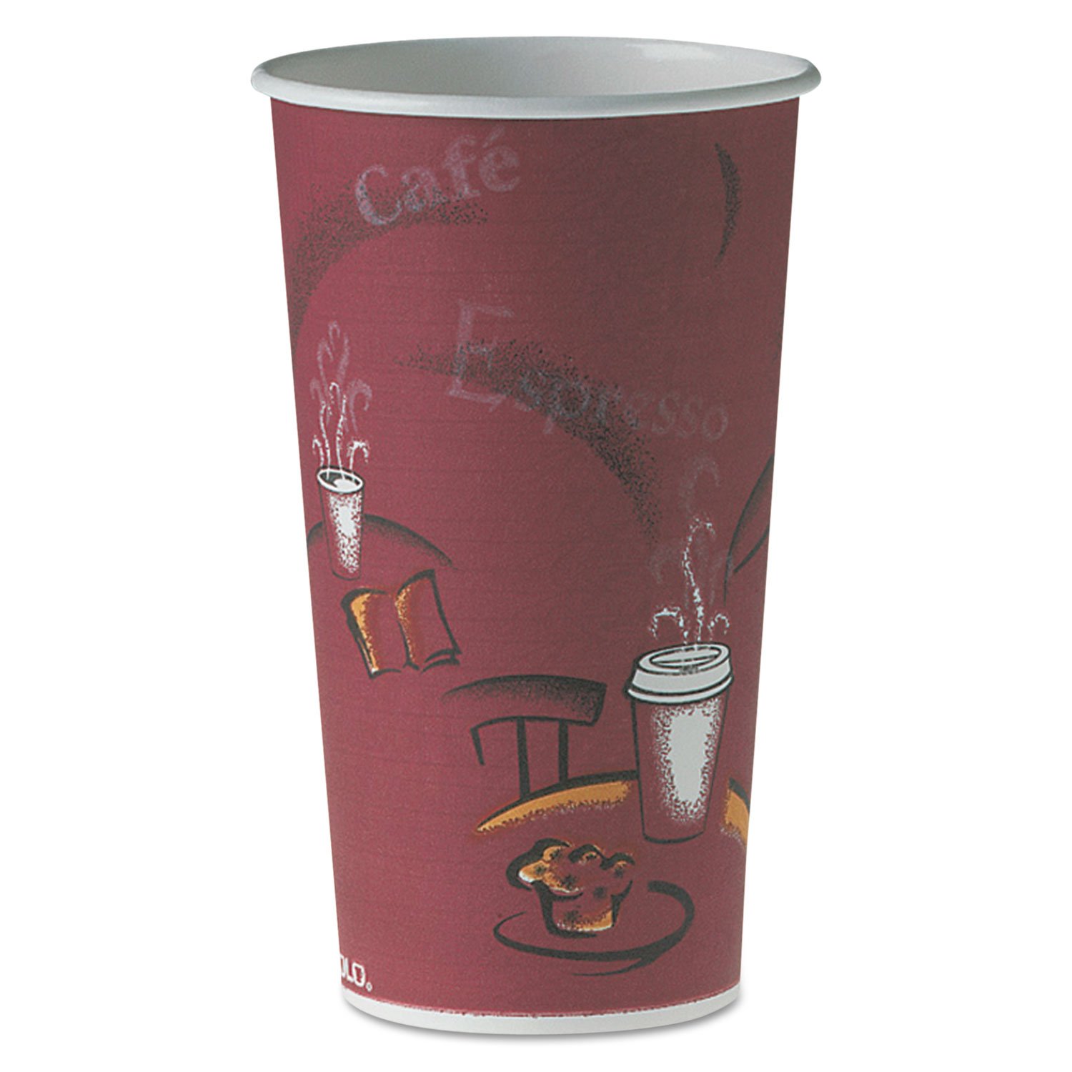 SCC420W - 12 oz White Polycoated Hot Paper Cups, 1000 Pack - Disposable Coffee Cups for Office, Cafes, and Catering Events