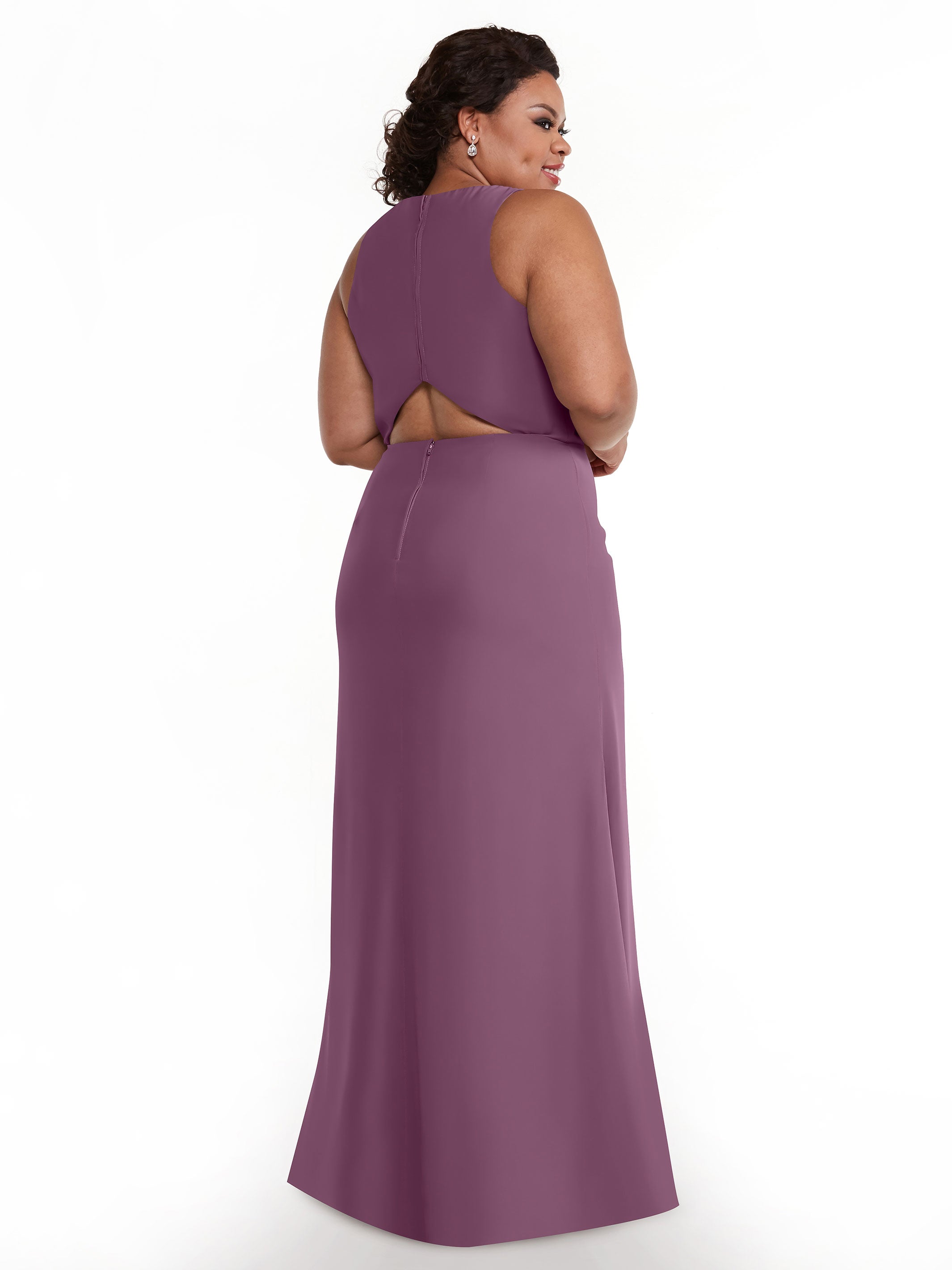 Elegant 80175 Chiffon A-Line Bridesmaid Dress with Plunging Halter Neckline - Perfect for Weddings, Formal Events & Evening Parties