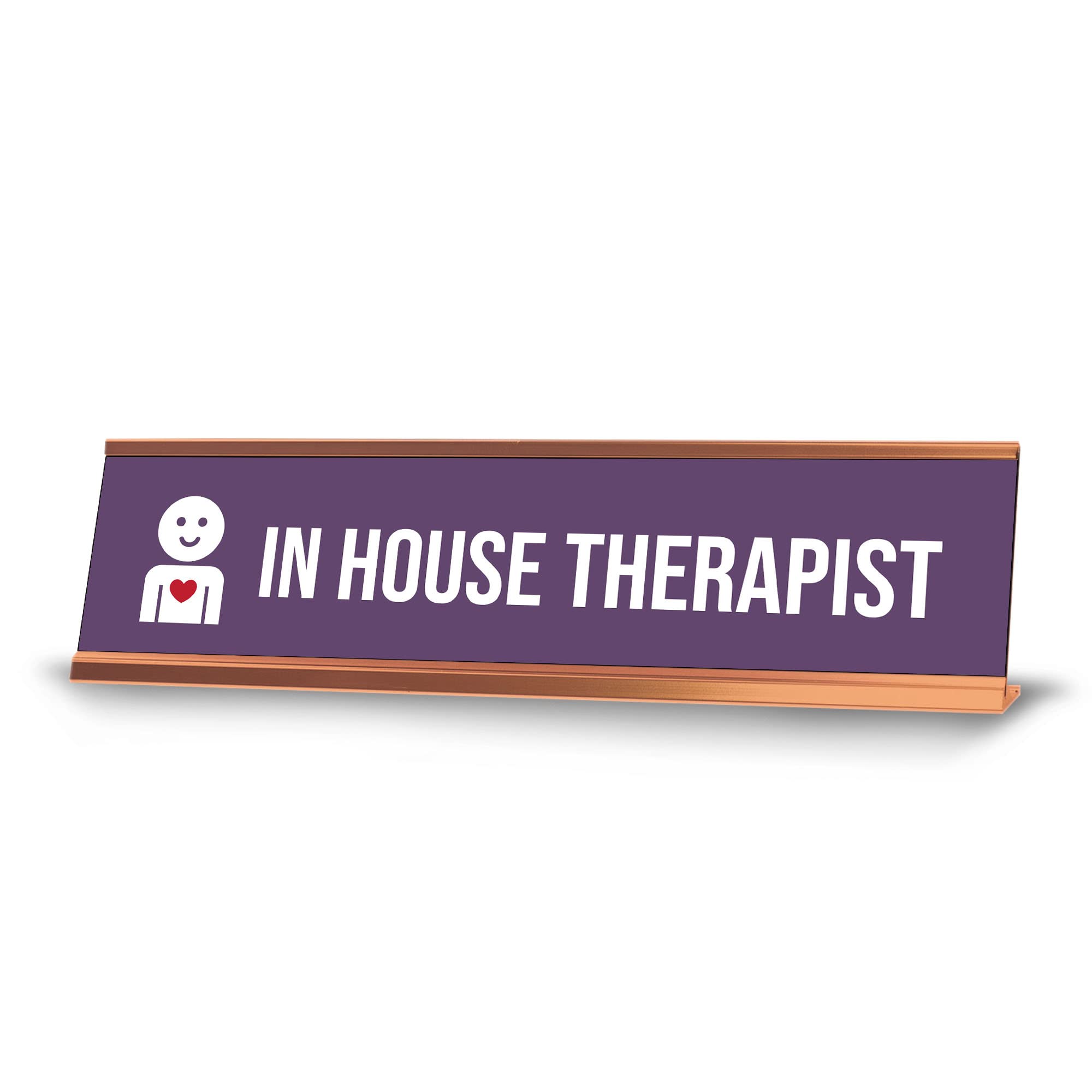 Purple Rose Gold Therapist Desk Sign - 2 x 8 Inch Office Decor for Mental Health Professionals, Counselors & Psychologists - Perfect for Therapy Rooms, Private Practices & Reception Areas