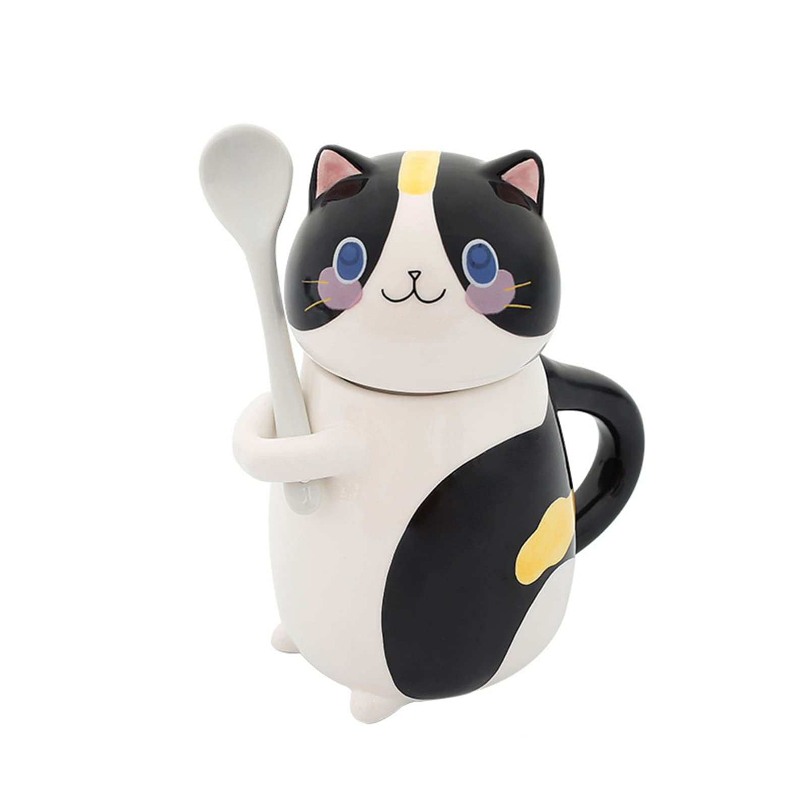 Floette Cute Cat Ceramic Coffee Mug - 12oz Novelty Tea Cup with Cat Design - Perfect Gift for Cat Lovers, Cat Owners & Coffee Enthusiasts - Ideal for Home, Office, Gifts & Cat-Themed Parties (A02)