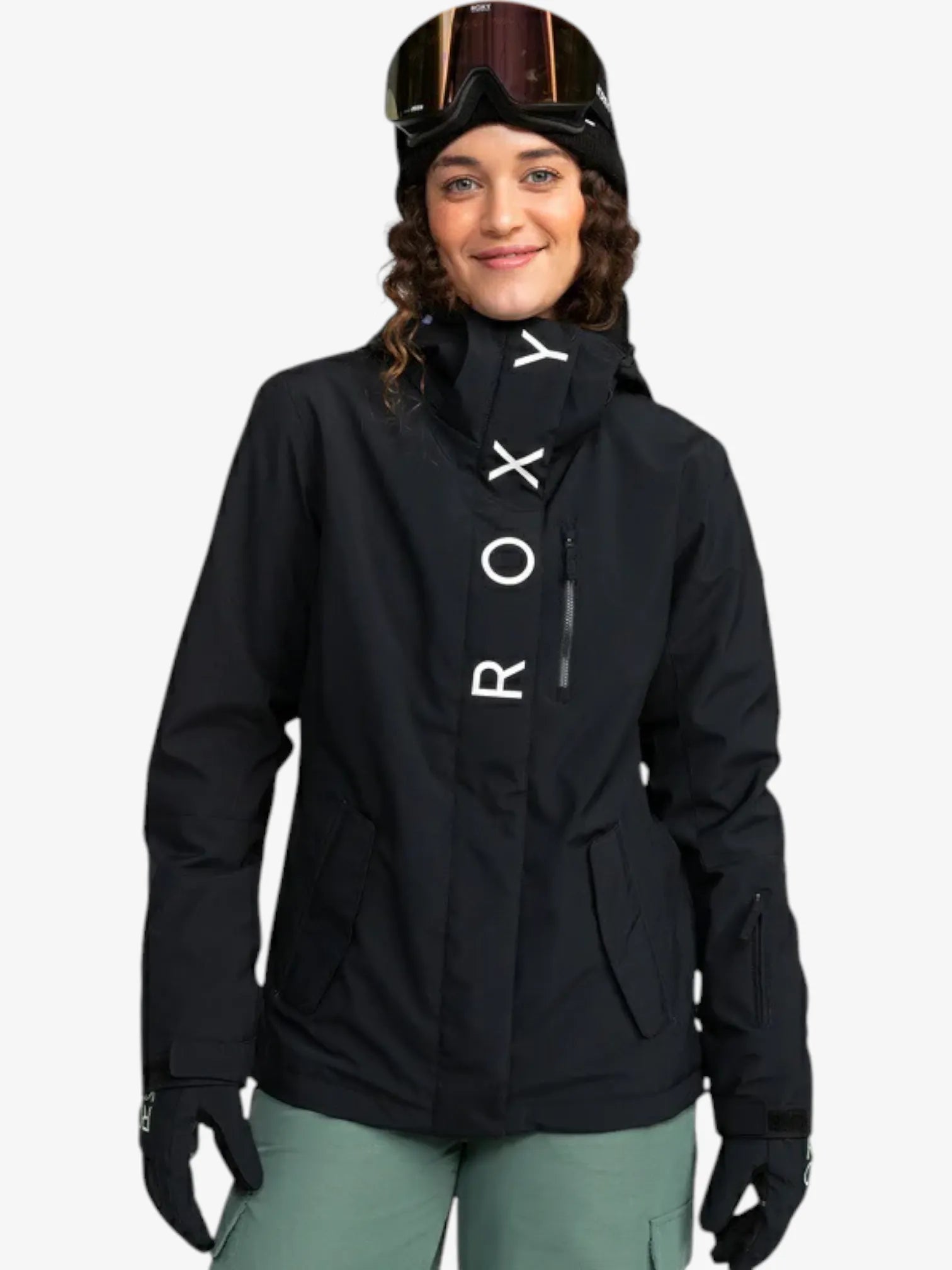 Roxy Jetty Solid NP Black Snow Jacket for Women - Waterproof Winter Coat for Skiing, Snowboarding & Outdoor Adventures