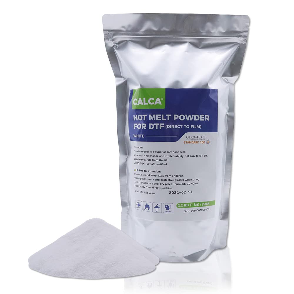 Premium DTF Transfer Powder for DTF & DTG Printers - 2.2lbs (35.2oz) Hot Melt Adhesive TPU Powder - White Medium Grade - Perfect for T-Shirt Printing, Custom Apparel & Fabric Transfers