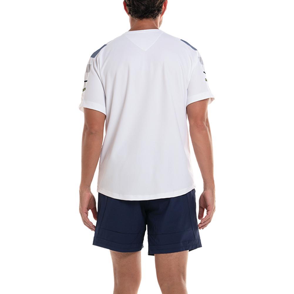 Men's Arise Short Sleeve Tennis Crew Neck T-Shirt - Breathable Cotton Athletic Shirt for Tennis, Gym & Casual Wear - White