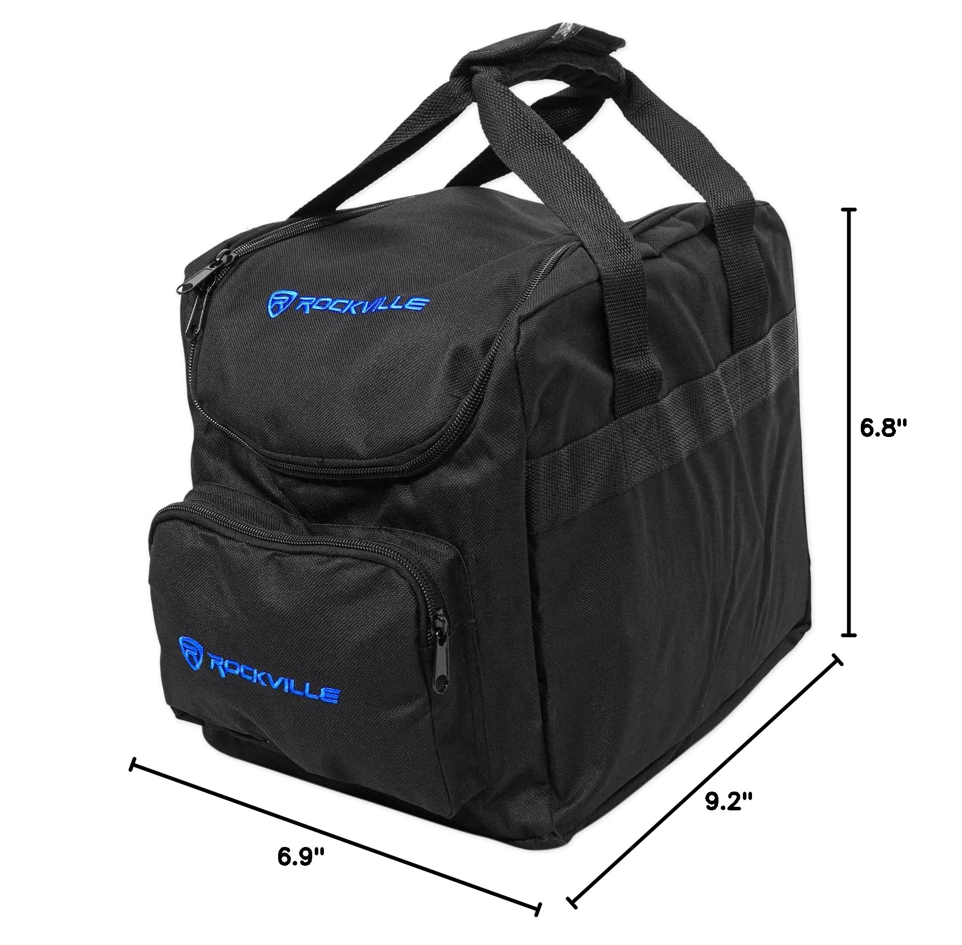 Rockville RockWedge LED White RGBWA+UV Rechargeable Wireless DMX Lights with Carrying Bag - Professional DJ Stage Lighting for Clubs, Concerts, and Events