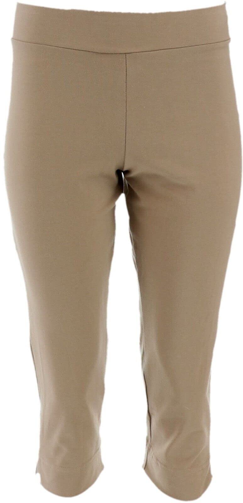 Women's Control Contour Waist Pull-on Capri Pants A224368 - Slimming Tummy Control Workout Yoga Travel Pants