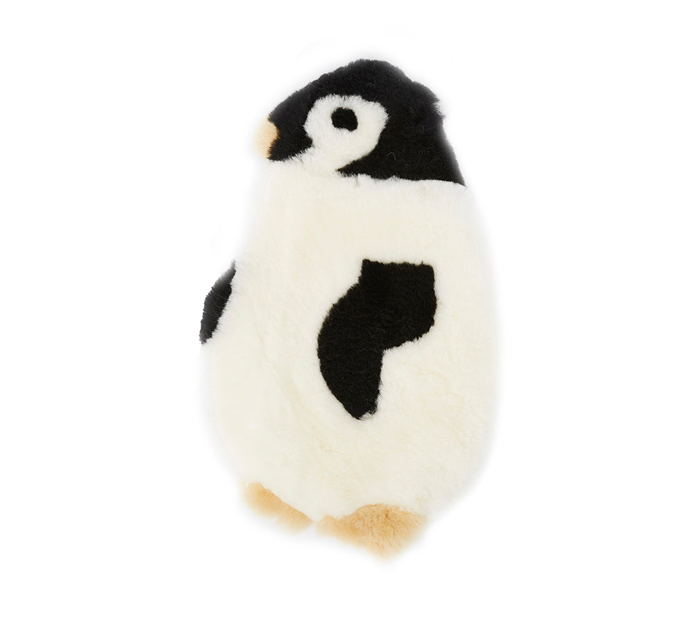 Authentic Australian Sheepskin Wool Penguin Rug - Soft Plush Home Decor for Nursery, Living Room & Bedroom - Cozy Winter Floor Mat for Kids & Adults
