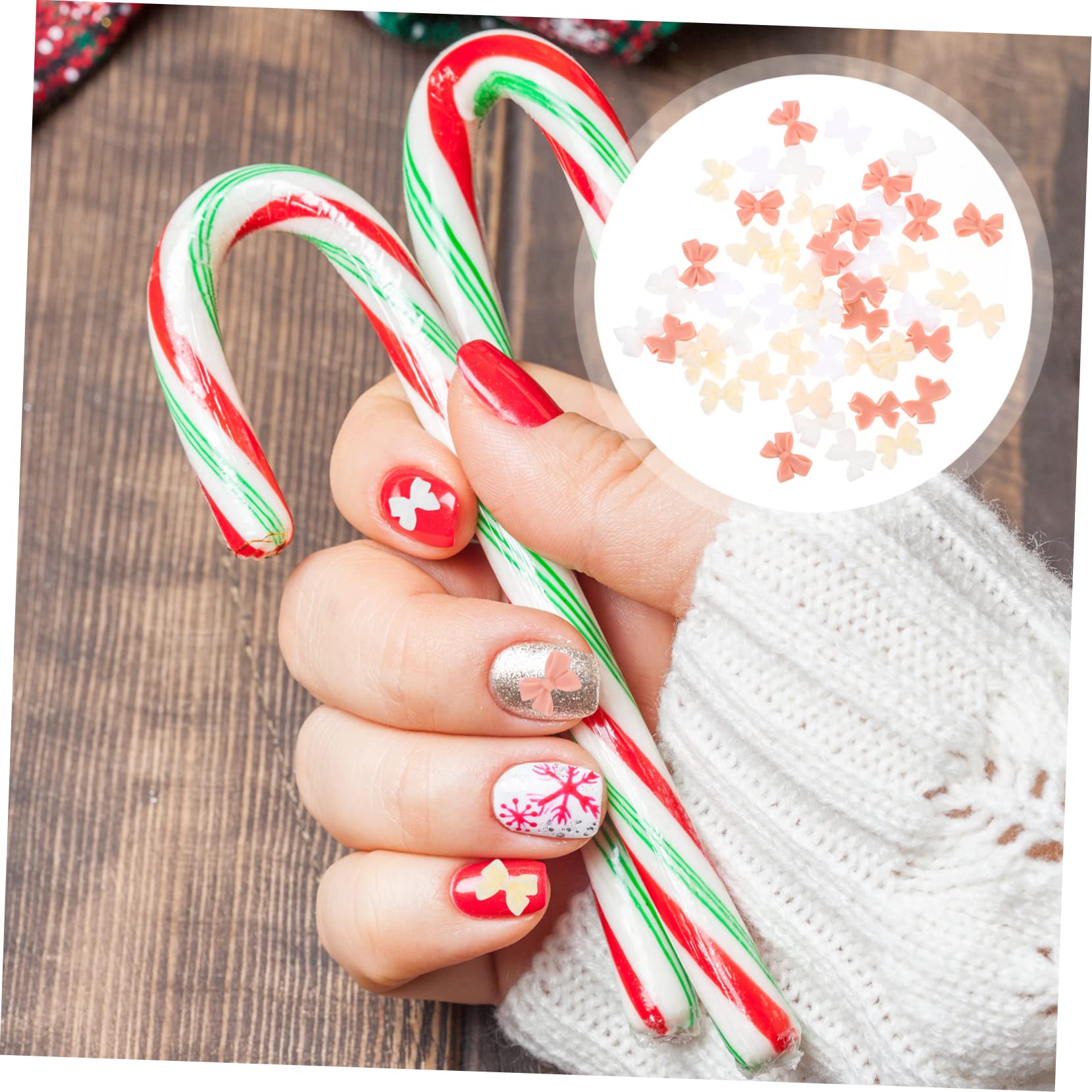 FOMIYES 100pcs Resin Nail Bows for Nail Art - Perfect for DIY Manicures & Nail Decoration