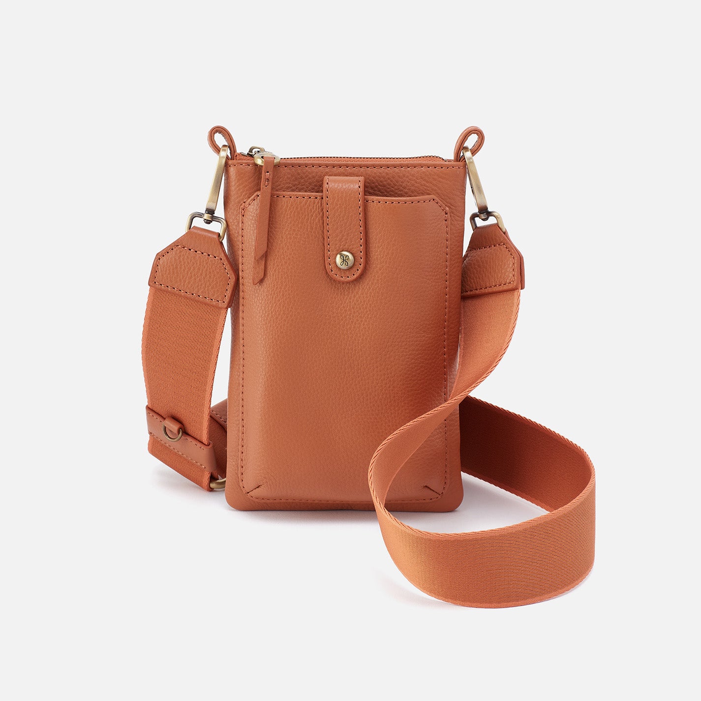 Pebbled Leather Crossbody Phone Case - Butterscotch Color for Women | Perfect for Everyday Use, Travel & Shopping