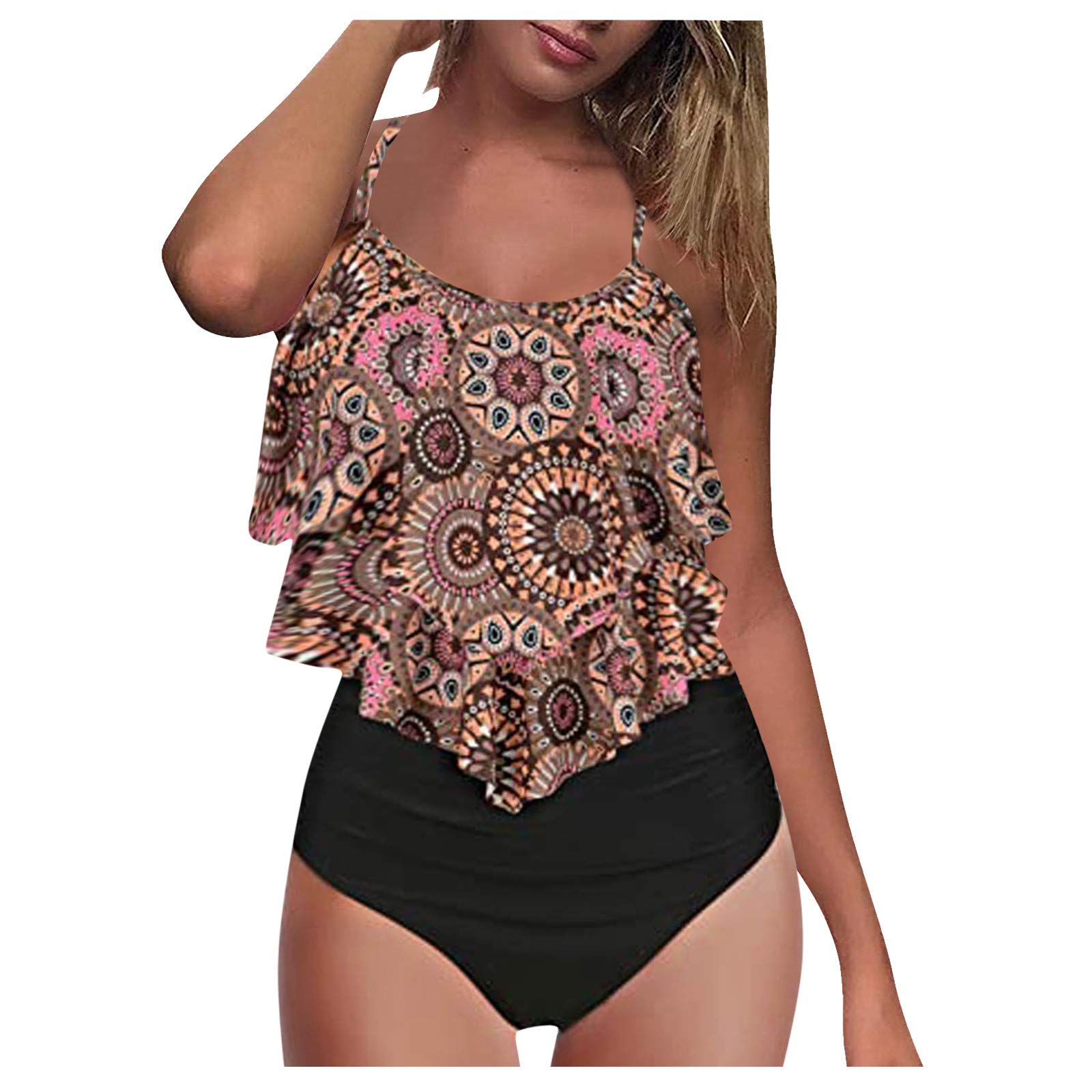 Sexy Floral Bikini Set High Waist Ruffle Swimwear for Women - Beach & Pool Party