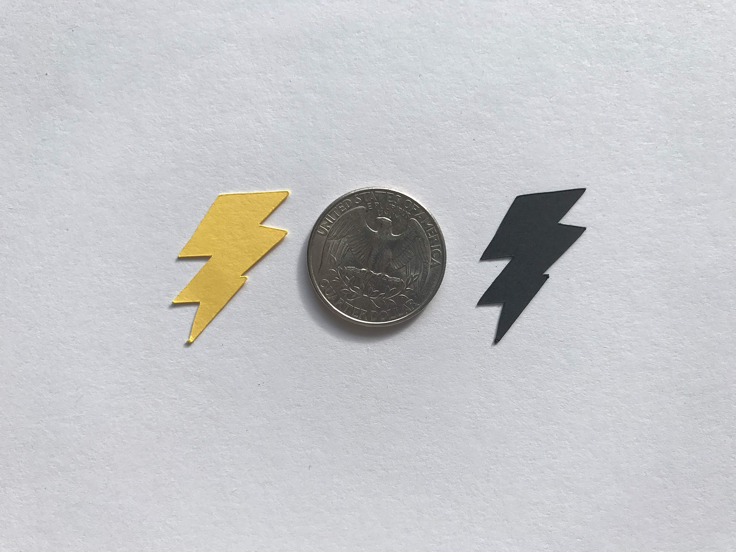 Black and Yellow Lightning Bolt Confetti - 200pcs Superhero Party Decorations for Boys Birthday, Baby Shower & Themed Events - Perfect for Cake Toppers, Gift Wrapping & DIY Crafts