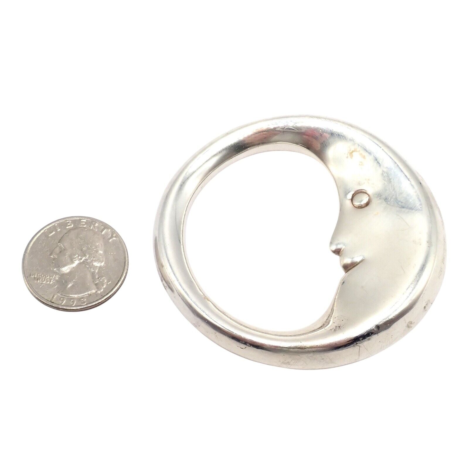 Vintage Tiffany & Co Sterling Silver Man In The Moon Baby Rattle - Elegant Baby Shower Gift & Keepsake for Newborns
