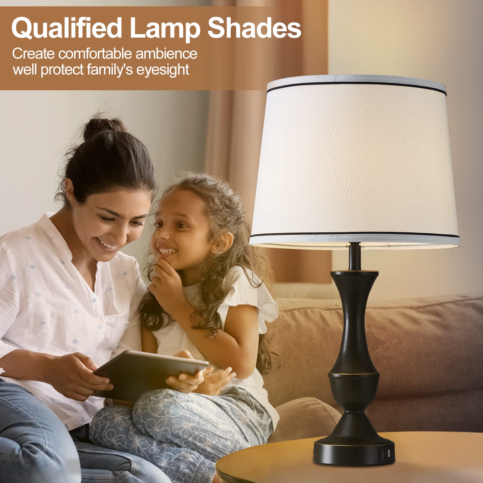 White Drum Lampshade Set of 2 - 13