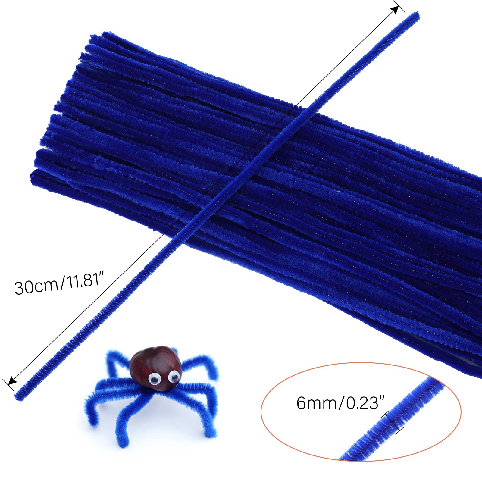FirstKitchen Navy Blue Pipe Cleaners 100pcs - 0.23x12 Inch Chenille Stems for DIY Arts, Crafts, School Projects, STEM Activities & Cleaning Supplies