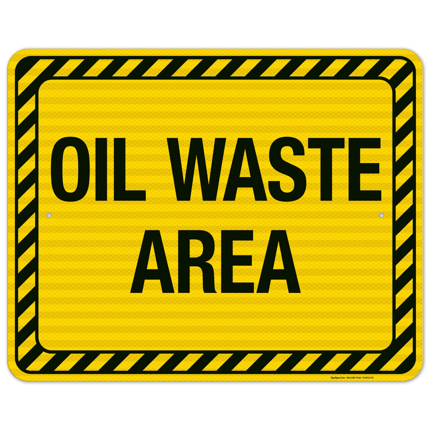 3M EGP Reflective Oil Waste Area Sign - 24x30 Inches, .080 Aluminum, Fade Resistant for Indoor & Outdoor Use - Made in USA - Ideal for Industrial Facilities, Construction Sites & Hazardous Waste Areas