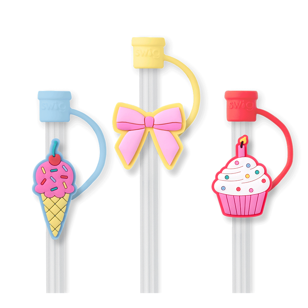 Scoop There It Is Straw Topper Set - Fun and Colorful Cup Accessories for Smoothies, Milkshakes & Bubble Tea - Perfect for Parties, Cafes & Home Use